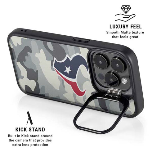 NFL Houston Texans Camo iPhone 15 Pro Kickstand Case